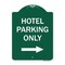 Signmission Hotel Parking With Right Arrow, Green & White Aluminum Architectural Sign, 18" x 24", GW-1824-23900 A-DES-GW-1824-23900 - alternate 1